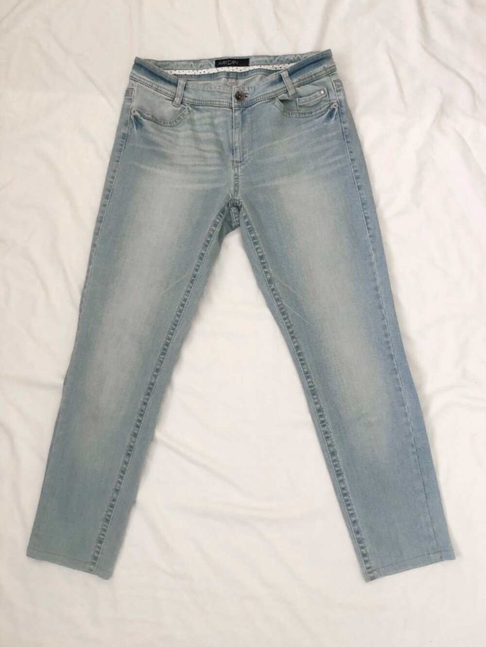  Marc Cain Jeans Light Blue Wash Straight Leg Ankle Jeans  29 x 27